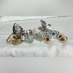 Elegant Silver and Gold Women's Ring Set